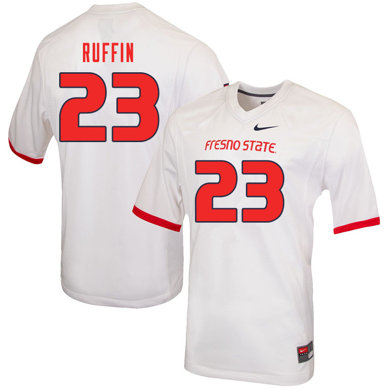 Men #23 Deshawn Ruffin Fresno State Bulldogs College Football Jerseys Sale-White